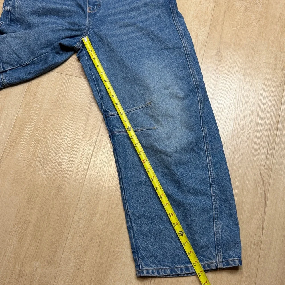 We The Free Good Luck Denim Square Neck Barrel Leg Overalls, SIZE MEDIUM - Picture 8 of 10